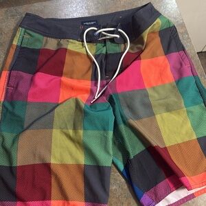 AEO AMERICAN EAGLE Multicolor Plaid  Men's Swim Shorts M MED